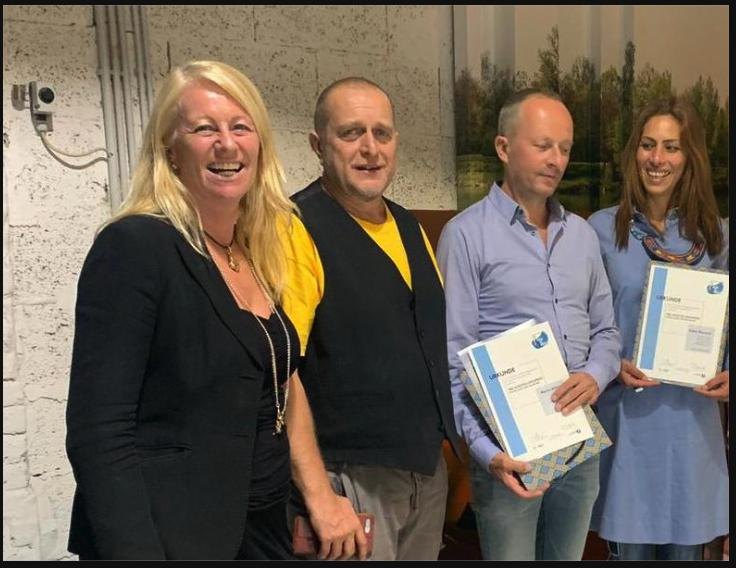 Tanja Quadflieg, Stephan Kaluza, Martin Klimas und Bahar Batvand bei der Verleihung 2020